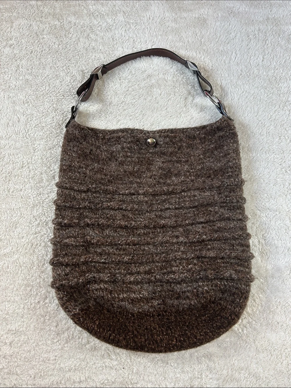 Unbranded‎ large knit brown hobo bag